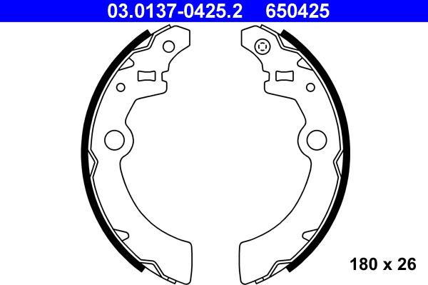 ATE 03.0137-0425.2 - Kit ganasce freno autozon.pro