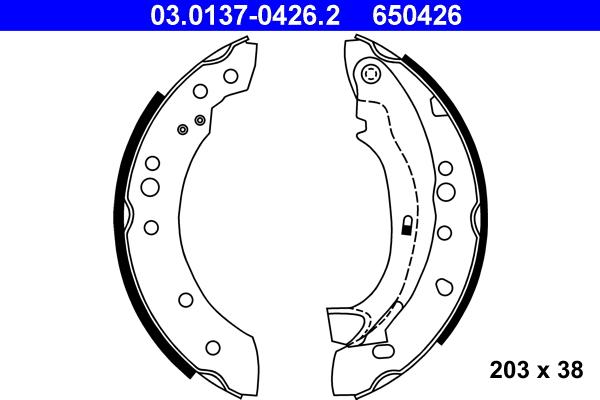 ATE 03.0137-0426.2 - Kit ganasce freno autozon.pro