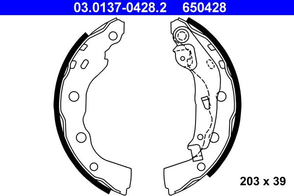 ATE 03.0137-0428.2 - Kit ganasce freno autozon.pro