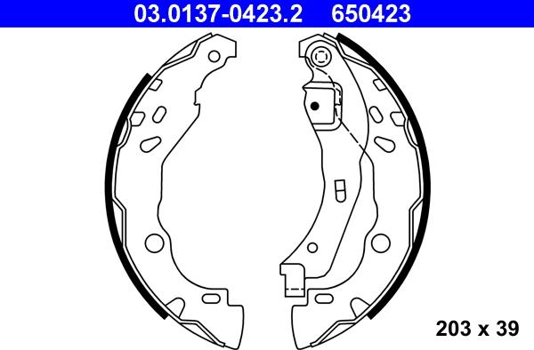 ATE 03.0137-0423.2 - Kit ganasce freno autozon.pro