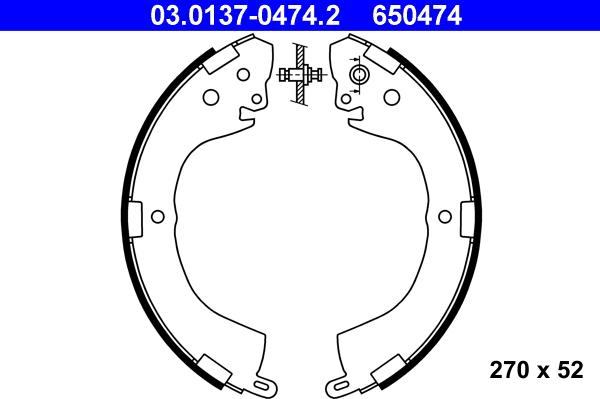 ATE 03.0137-0474.2 - Kit ganasce freno autozon.pro