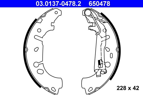 ATE 03.0137-0478.2 - Kit ganasce freno autozon.pro