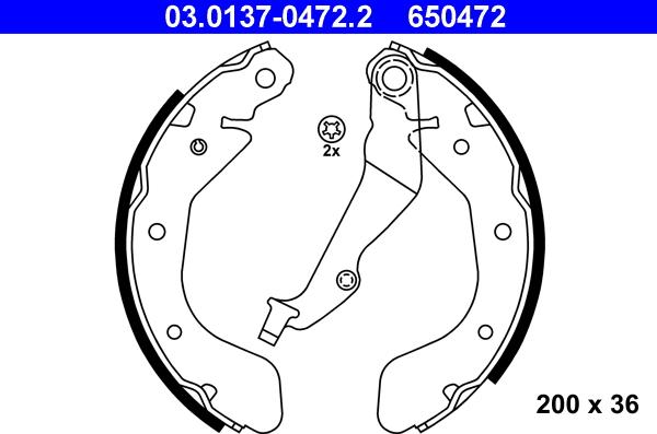 ATE 03.0137-0472.2 - Kit ganasce freno autozon.pro