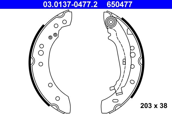 ATE 03.0137-0477.2 - Kit ganasce freno autozon.pro