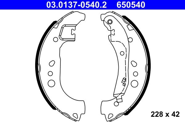 ATE 03.0137-0540.2 - Kit ganasce freno autozon.pro