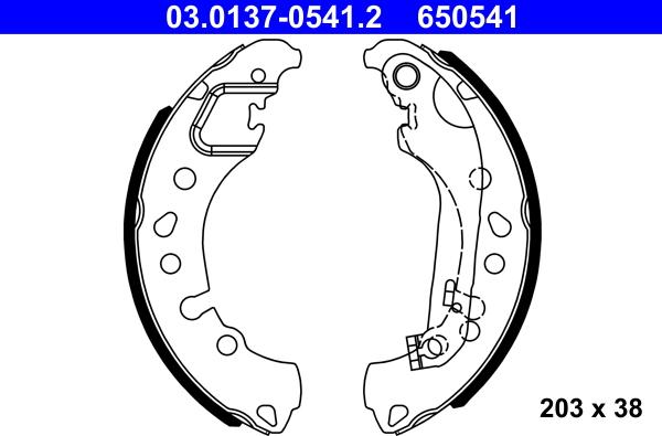 ATE 03.0137-0541.2 - Kit ganasce freno autozon.pro