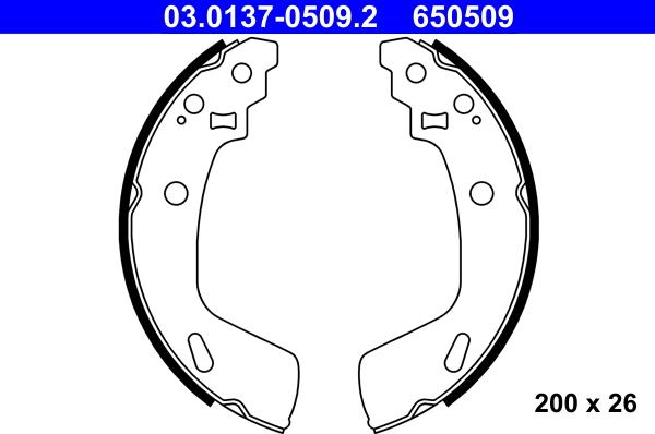 ATE 03.0137-0509.2 - Kit ganasce freno autozon.pro