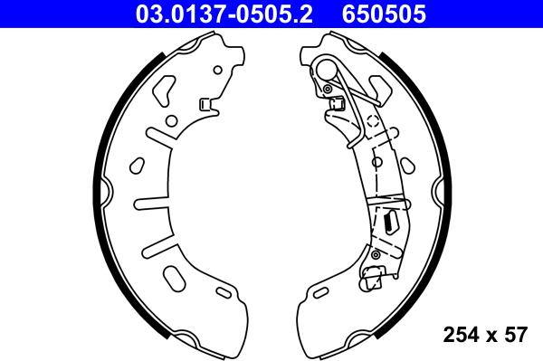 ATE 03.0137-0505.2 - Kit ganasce freno autozon.pro