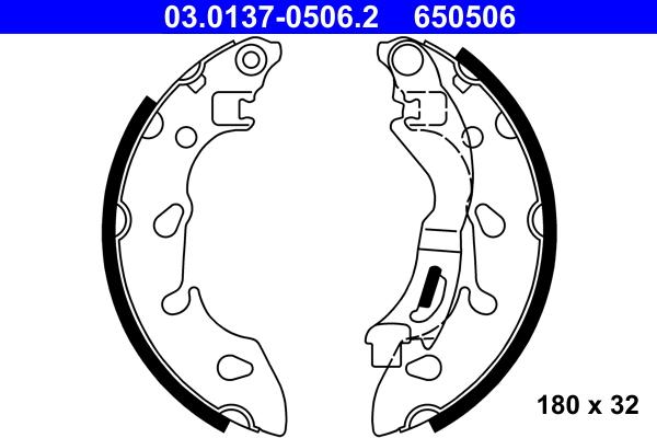 ATE 03.0137-0506.2 - Kit ganasce freno autozon.pro