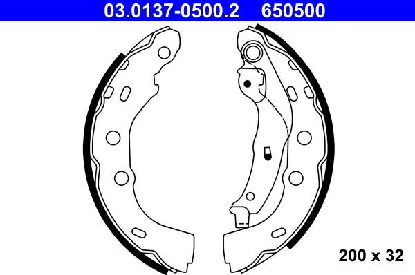 ATE 03.0137-0500.2 - Kit ganasce freno autozon.pro