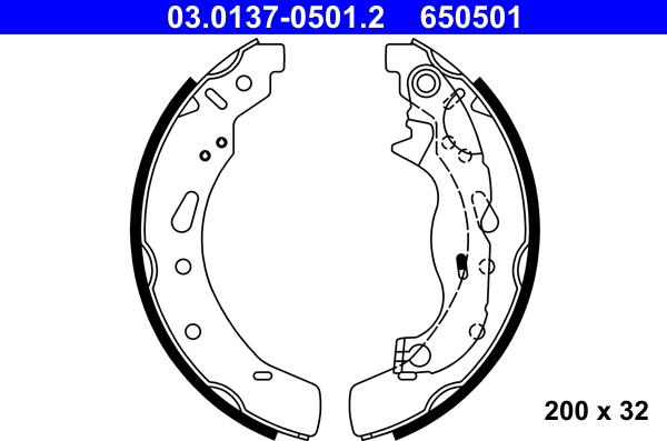 ATE 03.0137-0501.2 - Kit ganasce freno autozon.pro