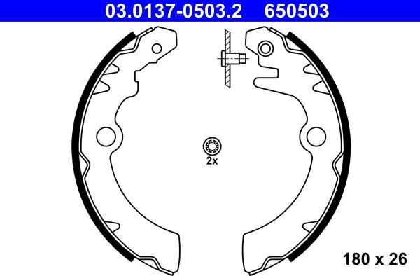 ATE 03.0137-0503.2 - Kit ganasce freno autozon.pro