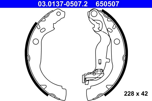 ATE 03.0137-0507.2 - Kit ganasce freno autozon.pro