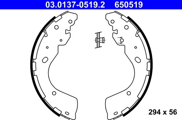 ATE 03.0137-0519.2 - Kit ganasce freno autozon.pro