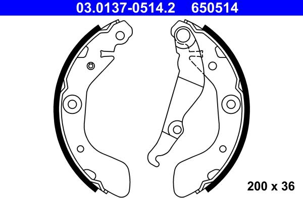 ATE 03.0137-0514.2 - Kit ganasce freno autozon.pro