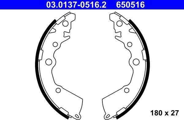 ATE 03.0137-0516.2 - Kit ganasce freno autozon.pro