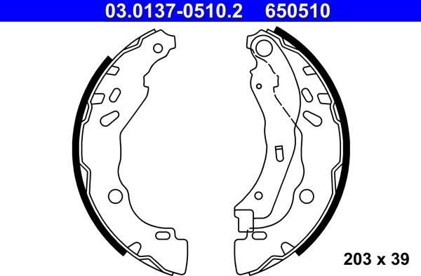 ATE 03.0137-0510.2 - Kit ganasce freno autozon.pro