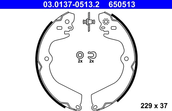 ATE 03.0137-0513.2 - Kit ganasce freno autozon.pro