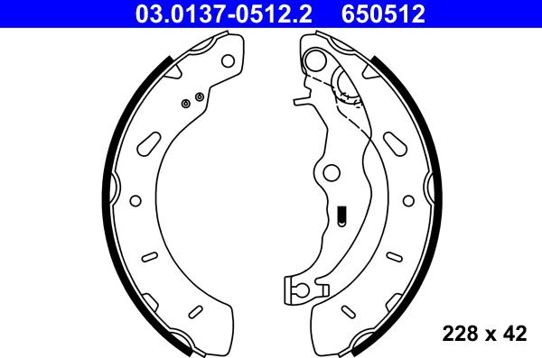 ATE 03.0137-0512.2 - Kit ganasce freno autozon.pro