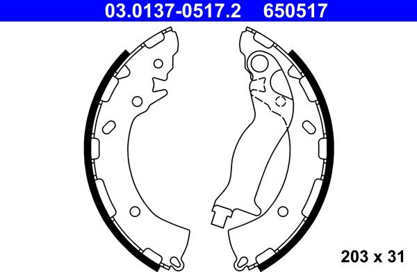 ATE 03.0137-0517.2 - Kit ganasce freno autozon.pro