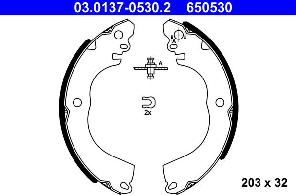 ATE 03.0137-0530.2 - Kit ganasce freno autozon.pro