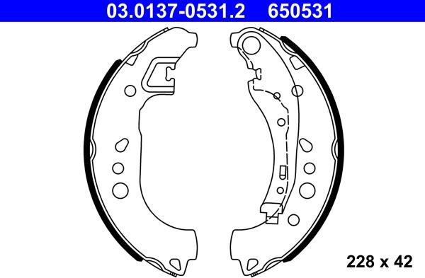 ATE 03.0137-0531.2 - Kit ganasce freno autozon.pro