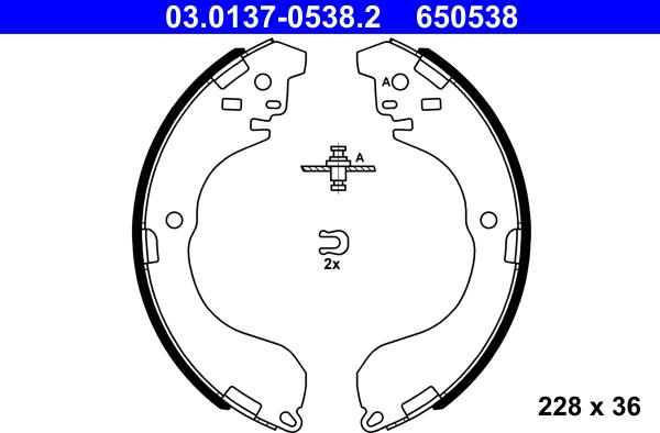 ATE 03.0137-0538.2 - Kit ganasce freno autozon.pro