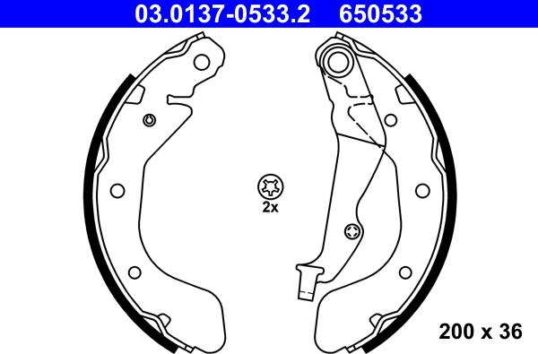 ATE 03.0137-0533.2 - Kit ganasce freno autozon.pro