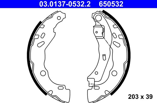 ATE 03.0137-0532.2 - Kit ganasce freno autozon.pro