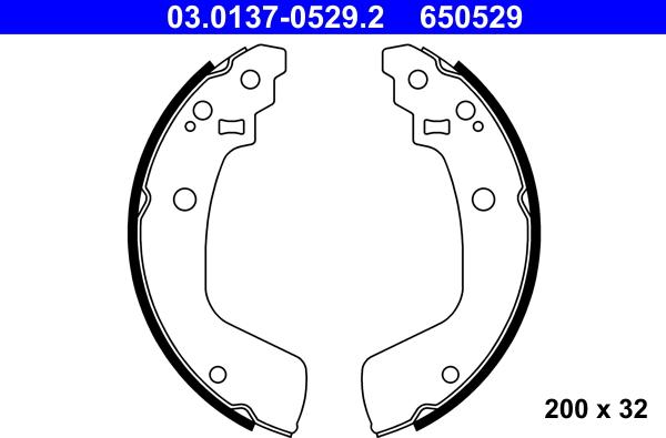 ATE 03.0137-0529.2 - Kit ganasce freno autozon.pro