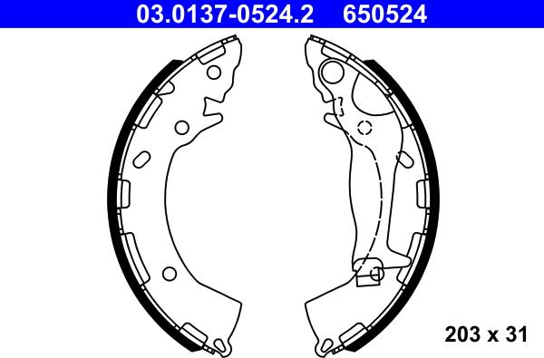 ATE 03.0137-0524.2 - Kit ganasce freno autozon.pro