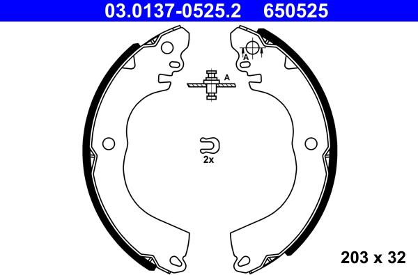 ATE 03.0137-0525.2 - Kit ganasce freno autozon.pro