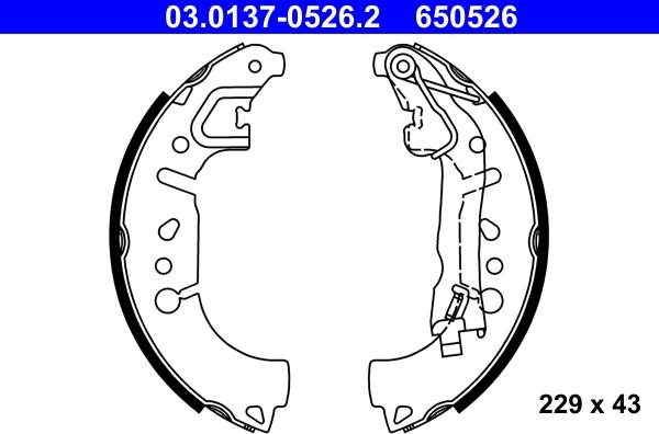 ATE 03.0137-0526.2 - Kit ganasce freno autozon.pro