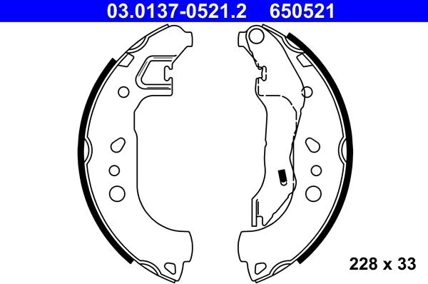 ATE 03.0137-0521.2 - Kit ganasce freno autozon.pro