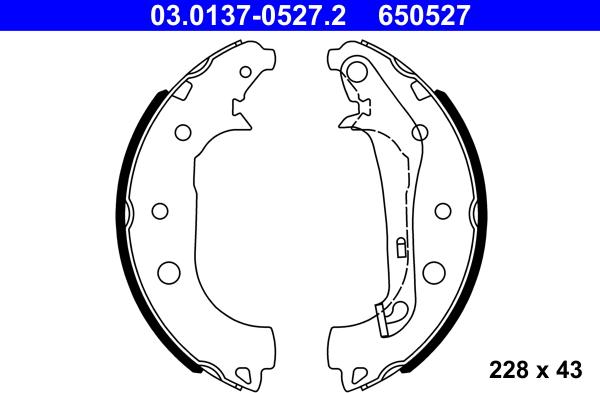 ATE 03.0137-0527.2 - Kit ganasce freno autozon.pro