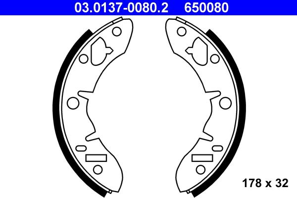 ATE 03.0137-0080.2 - Kit ganasce freno autozon.pro