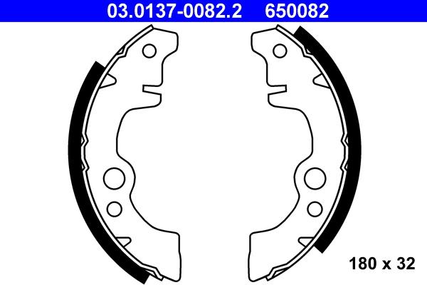 ATE 03.0137-0082.2 - Kit ganasce freno autozon.pro