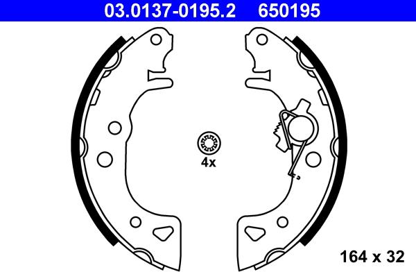 ATE 03.0137-0195.2 - Kit ganasce freno autozon.pro