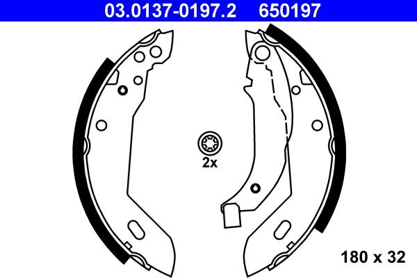 ATE 03.0137-0197.2 - Kit ganasce freno autozon.pro