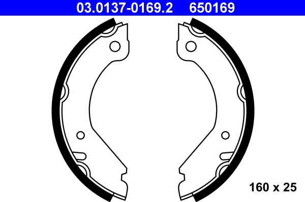 ATE 03.0137-0169.2 - Kit ganasce, Freno stazionamento autozon.pro