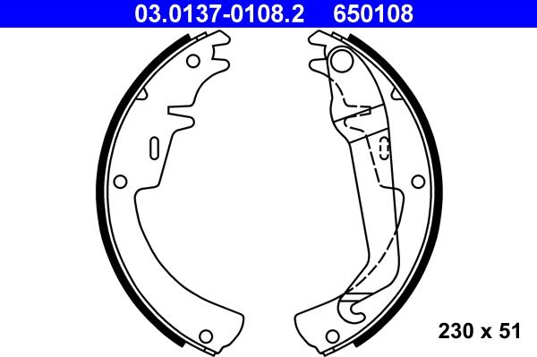 ATE 03.0137-0108.2 - Kit ganasce freno autozon.pro