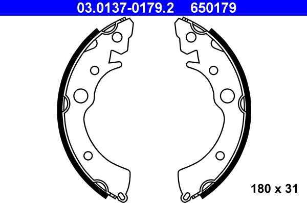 ATE 03.0137-0179.2 - Kit ganasce freno autozon.pro