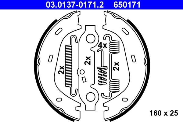 ATE 03.0137-0171.2 - Kit ganasce, Freno stazionamento autozon.pro