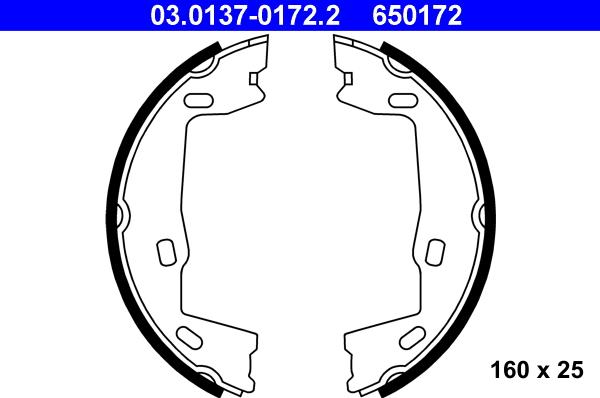 ATE 03.0137-0172.2 - Kit ganasce, Freno stazionamento autozon.pro