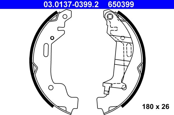 ATE 03.0137-0399.2 - Kit ganasce freno autozon.pro