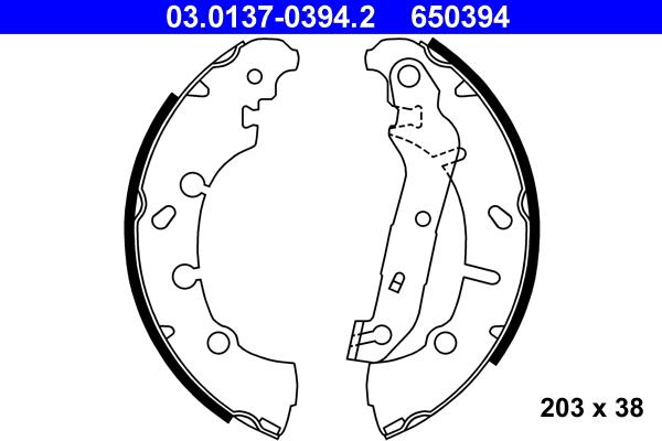 ATE 03.0137-0394.2 - Kit ganasce freno autozon.pro