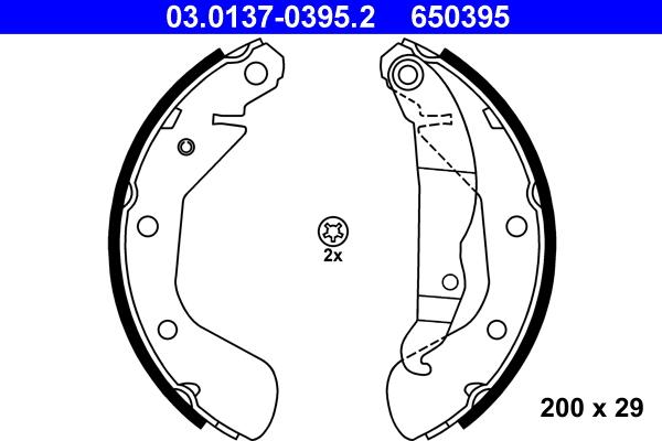 ATE 03.0137-0395.2 - Kit ganasce freno autozon.pro