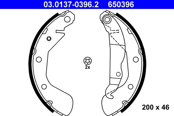 ATE 03.0137-0396.2 - Kit ganasce freno autozon.pro