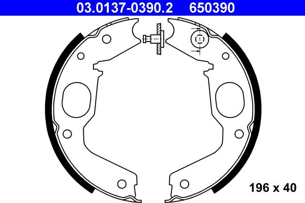 ATE 03.0137-0390.2 - Kit ganasce, Freno stazionamento autozon.pro