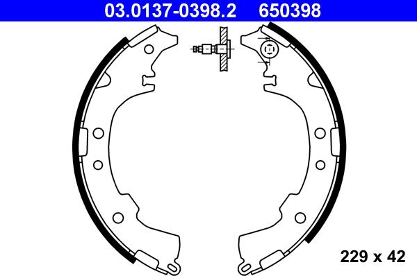 ATE 03.0137-0398.2 - Kit ganasce freno autozon.pro